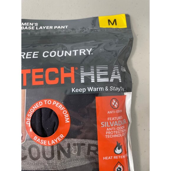 Free Country 2 Pack Microtech Heat Base Layer Pant Size Medium Black Stretch NEW - Picture 5 of 6